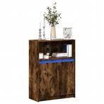 vidaXL Dressoir met LED 72x34x100 cm bewerkt hout gerookt, Verzenden, Nieuw, 50 tot 100 cm, 25 tot 50 cm