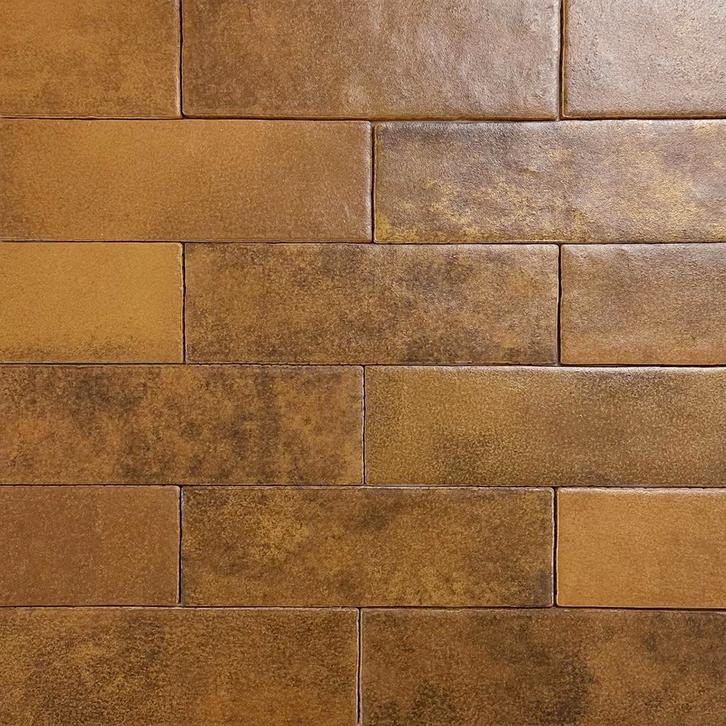 Handvorm wandtegel 6,5x20 goud random glans wandtegel, Doe-het-zelf en Verbouw, Tegels, Wandtegels, Nieuw, 10 m² of meer, Keramiek