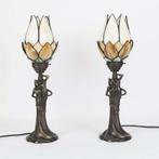 Paar Fusco Tiffany Stijl Glas-in-lood Tafellampen, Nieuw, Ophalen