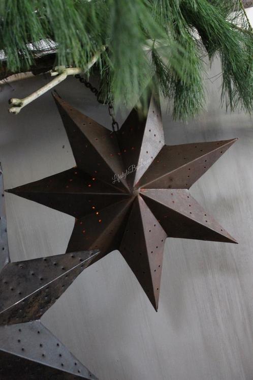 Sobere hangende zwarte waxinelichthouder ster 60 cm, Huis en Inrichting, Woonaccessoires | Kandelaars en Kaarsen, Nieuw, Ophalen of Verzenden