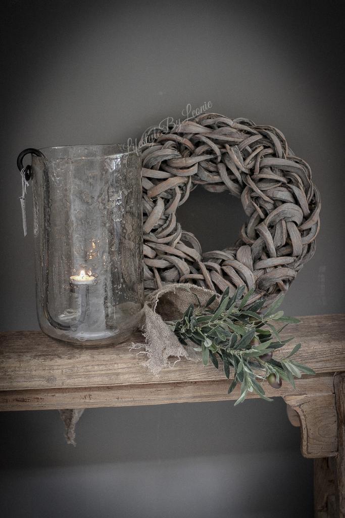 Krans Coco slice light grey 40 cm, Huis en Inrichting, Woonaccessoires | Kransen, Nieuw, Ophalen of Verzenden