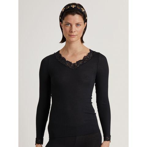 CALIDA Shirt met lange mouwen Silky Wool Joy met kant, Kleding | Dames, T-shirts, Nieuw, Verzenden