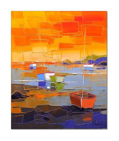 Caroline Mandrafina - Pfleger  Trégastel à marée basse, Antiek en Kunst, Kunst | Designobjecten