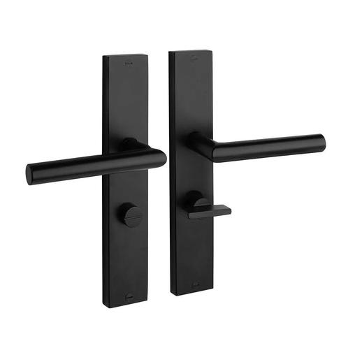 Deurklink Ferro geveerd met schild wc slot 57/8mm mat zwart, Doe-het-zelf en Verbouw, Hang- en Sluitwerk, Klink of Kruk, Nieuw