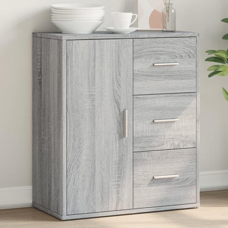 vidaXL Dressoir 60x31x70 cm bewerkt hout grijs sonoma, Huis en Inrichting, Kasten | Dressoirs, 25 tot 50 cm, Nieuw, 50 tot 100 cm