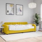 vidaXL Slaapbank met matras 90x200 cm fluweel geel, 90 cm, Eenpersoons, Verzenden, Nieuw