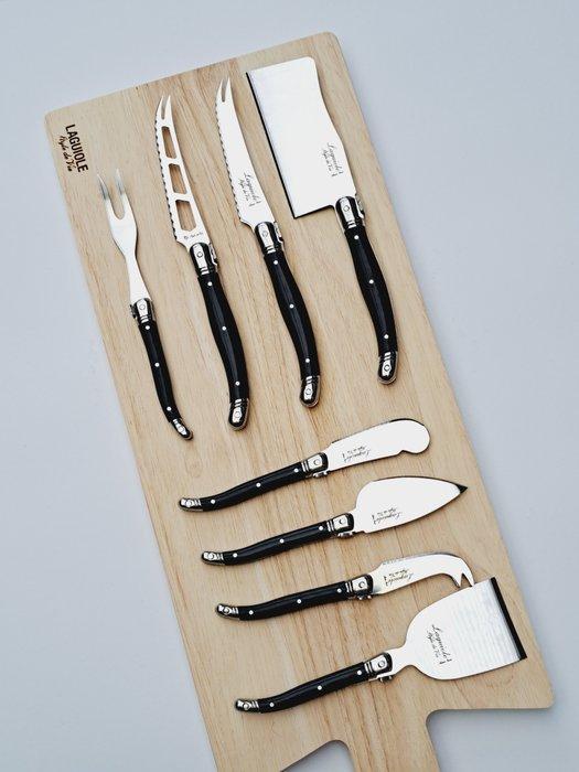 Laguiole - 8x Cheese knives - Wood Serving Board - Black -, Antiek en Kunst, Antiek | Keukenbenodigdheden