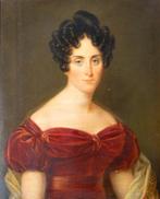 Onbekend, ‘Portret van een vrouw met rode japon’ 19e eeuw