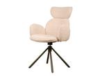 Online Veiling: 6x Design Eetkamerstoel Beige Chenille, Huis en Inrichting, Stoelen, Nieuw