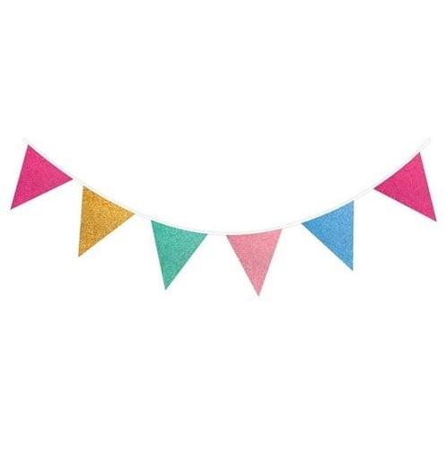 Gekleurde Slingers Glitter 6m, Hobby en Vrije tijd, Feestartikelen, Nieuw, Verzenden