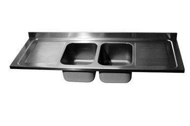 Spoeltafelblad | 2 spoelbakken midden | 4 formaten, Zakelijke goederen, Horeca | Meubilair en Inrichting, Verzenden