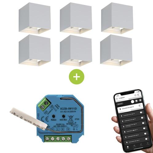 Smart LED Cube Wandlamp 6W DIMBAAR IP65 WIT 6 stuks HUE, Huis en Inrichting, Lampen | Losse lampen, Ophalen of Verzenden