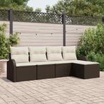 vidaXL Tuin Sofa Set 5 pcs Bruin poly rattan, Verzenden, Nieuw, Rotan