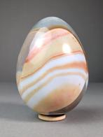 Prachtige polychroom jaspis Ei - Hoogte: 10.6 cm - Breedte:, Verzamelen, Mineralen en Fossielen