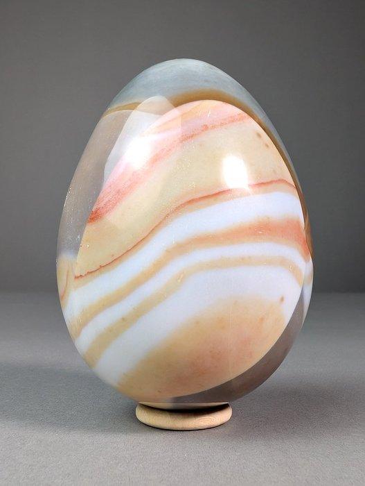 Prachtige polychroom jaspis Ei - Hoogte: 10.6 cm - Breedte:, Verzamelen, Mineralen en Fossielen
