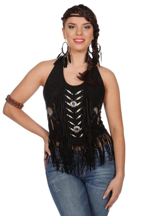 Western Shirt Dames Zwart, Kleding | Dames, Carnavalskleding en Feestkleding, Nieuw, Ophalen of Verzenden