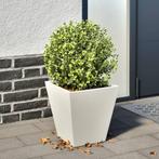 vidaXL Plantenbak 30x30x30 cm staal wit, Verzenden, Nieuw, Metaal