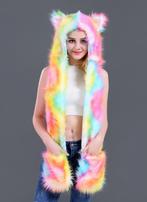 Hood Tie Dye Regenboog Wolf Wit Gekleurde Beer Muts met Sjaa, Kleding | Dames, Mutsen, Sjaals en Handschoenen, Nieuw, Ophalen of Verzenden