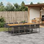 vidaXL 11-delige Tuinset met kussens poly rattan grijs, Tuin en Terras, Tuinsets en Loungesets, Meer dan 8 zitplaatsen, Nieuw