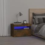 vidaXL Nachtkastje met LED-verlichting 60x35x40 cm gerookt, Huis en Inrichting, Slaapkamer | Nachtkastjes, Nieuw, Verzenden