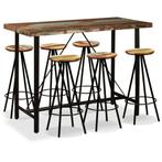 vidaXL Barset massief gerecycled hout 7-delig, Verzenden, Nieuw