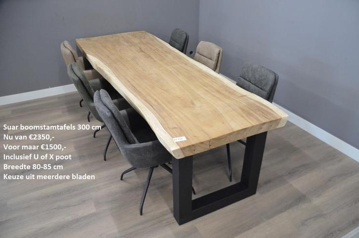 Boomstamtafel| Goedkoopste van Nederland | BLACK FRIDAY SALE, Huis en Inrichting, Tafels | Eettafels, 200 cm of meer, Nieuw, Overige houtsoorten