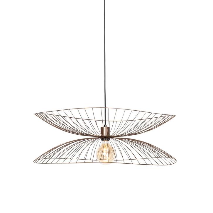 Design hanglamp donkerbrons met dubbele kap - Pua, Huis en Inrichting, Lampen | Hanglampen, Nieuw, Overige materialen, 75 cm of meer