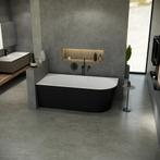 Vrijstaand bad Luciano hoekbad 180x80x58cm mat zwart en wit, Verzenden, Nieuw