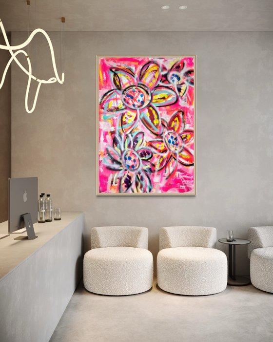 Timo Wedell - Flowers of Basquiat - XXL, Antiek en Kunst, Kunst | Schilderijen | Modern