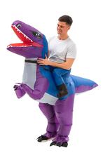 KIMU® Opblaas Kostuum Rijdend op Velociraptor Paars Opblaasb, Kleding | Heren, Carnavalskleding en Feestkleding, Carnaval, Nieuw