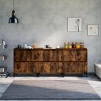 vidaXL Dressoirs 3 st 60x35x70 cm bewerkt hout gerookt, Huis en Inrichting, Kasten | Dressoirs, Verzenden, Nieuw, 50 tot 100 cm