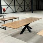 Eiken Boomstam Tafel Spinpoot, Huis en Inrichting, Tafels | Eettafels, Ophalen of Verzenden, Nieuw