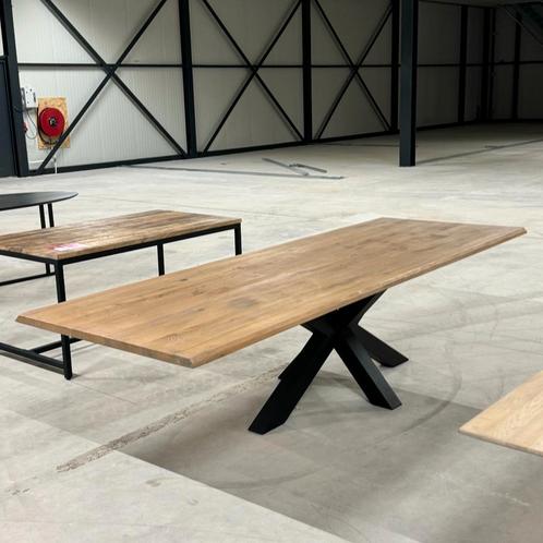 Eiken Boomstam Tafel Spinpoot, Huis en Inrichting, Tafels | Eettafels, Ophalen of Verzenden