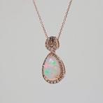 Choker halsketting - 14 karaat Roségoud Opaal - Diamant, Sieraden, Tassen en Uiterlijk, Antieke sieraden