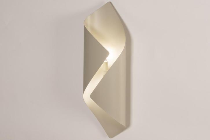 Rietveld Wandlampen - Grijs, Beige, Zand - Metaal, Huis en Inrichting, Lampen | Wandlampen, Verzenden