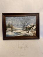 Tegel - 1950-1970 - Tegeltableau met winterlandschap, Antiek en Kunst