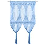 vidaXL Gordijn macramé 140x240 cm katoen blauw, Huis en Inrichting, Stoffering | Gordijnen en Lamellen, Verzenden, Nieuw, Blauw