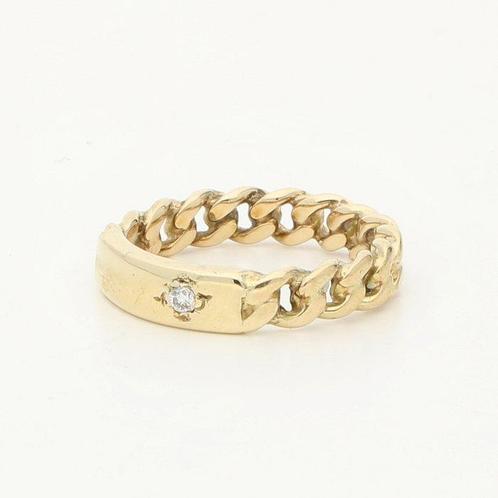 Ring - 14 karaat Geel goud Diamant (Natuurlijk), Sieraden, Tassen en Uiterlijk, Ringen