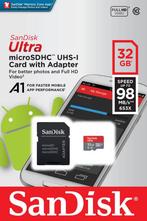 SanDisk Ultra Micro SDHC 32GB - UHS1 &amp; A1 - met adapter, Ophalen of Verzenden, Nieuw, Sandisk