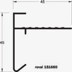 Roval  aluminium daktrim  45 x 45 mm, Ophalen of Verzenden, Nieuw