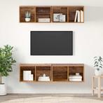 vidaXL Wand TV Kast 4 pcs Oud hout 37 x 37 x 72 cm Bewerkt, Huis en Inrichting, Kasten | Televisiemeubels, Verzenden, Nieuw, Overige materialen