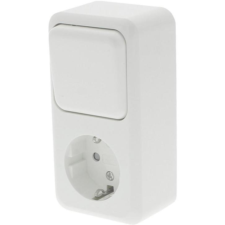 Q-LINK - Wandcontactdoos - Opbouw - 1-voudig Stopcontact -, Doe-het-zelf en Verbouw, Elektra en Kabels, Nieuw, Ophalen of Verzenden