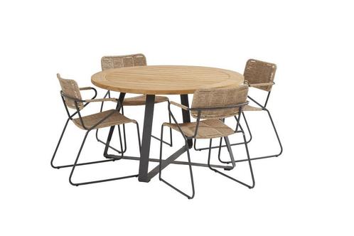 Taste by 4 Seasons Swing tuinset naturel met Basso tafel Ø, Tuin en Terras, Tuinsets en Loungesets, Ophalen of Verzenden