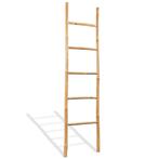 vidaXL Handdoekladder met 5 sporten 150 cm bamboe, Huis en Inrichting, Verzenden, Nieuw, Bruin