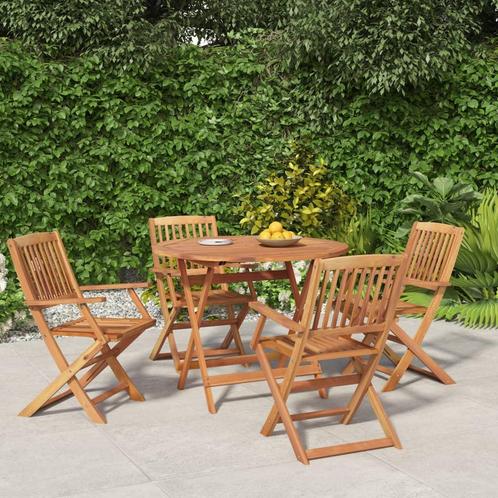 vidaXL 5-delige Eethoek massief acaciahout, Tuin en Terras, Tuinsets en Loungesets, Nieuw, Hardhout, Verzenden