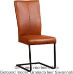 Set van 4 Lichtcognac leren industriële eetkamerstoelen - po, Huis en Inrichting, Stoelen, Overige kleuren, Nieuw, Leer, Ophalen of Verzenden