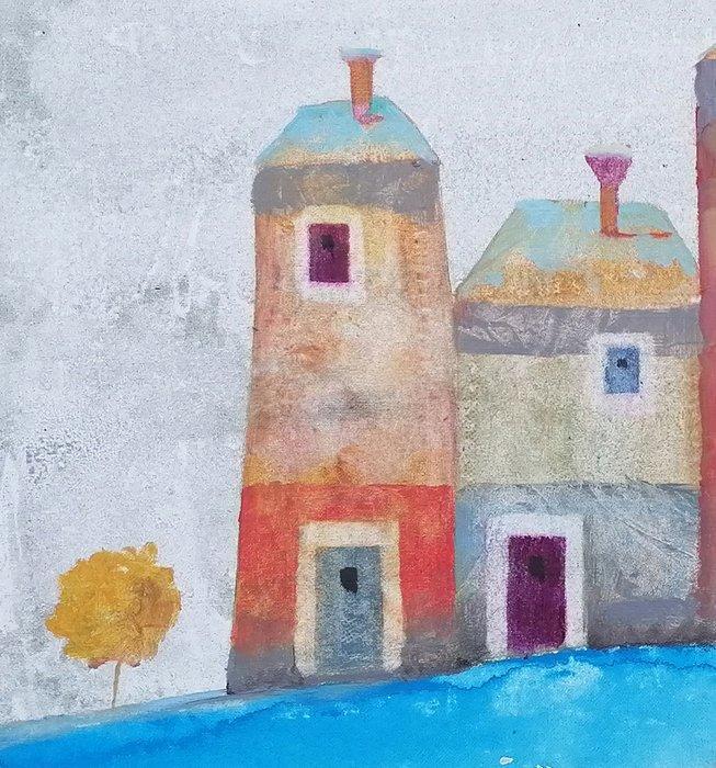 Guido Borelli - borgata leggera, Antiek en Kunst, Kunst | Schilderijen | Modern