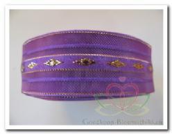 Lint Organza paars met gouddraad / m Lint Organza pa, Hobby en Vrije tijd, Knutselen, Nieuw, Ophalen of Verzenden
