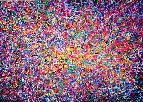 Giovanni Daurea (1955) - Abstract Labirinto GD 23(XL), Antiek en Kunst, Kunst | Schilderijen | Modern