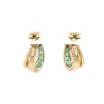 Gouden vintage oorstekers met saffier, smaragd en diamant 14, Ophalen of Verzenden, Nieuw